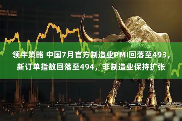 领牛策略 中国7月官方制造业PMI回落至493，新订单指数回落至494，非制造业保持扩张